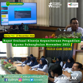 Panitera Pengadilan Agama Subang memimpin Rapat Evaluasi Kinerja Kepaniteraan Pengadilan Agama Subang