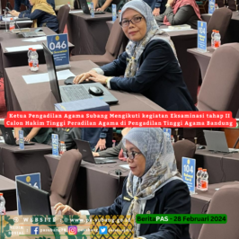 Ketua Pengadilan Agama Subang Mengikuti kegiatan Eksaminasi tahap II Calon Hakim Tinggi Peradilan Agama