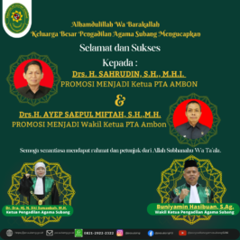 Alhamdulillah Wa Barakallah Keluarga Besar Pengadilan Agama Subang Mengucapkan Selamat Dan Sukses Promosi