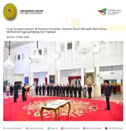 UCAP SUMPAH JABATAN DI HADAPAN PRESIDEN, SUHARTO RESMI MENJADI WAKIL KETUA MAHKAMAH AGUNG BIDANG NON-YUDISIAL