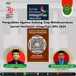 Pengadilan Agama Subang Siap MelaksanakanSurvei Penilaian Integritas (SPI) 2024
