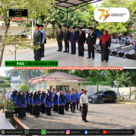 Upacara HUT ke-96 Sumpah Pemuda di Pengadilan Agama Subang.