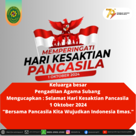 Selamat Hari Kesaktian Pancasila1 Oktober 2024