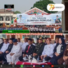 Upacara Hari Sumpah Pemuda di Pemkab Subang. Diikuti oleh Ketua Pengadilan Agama Subang yang di wakilkan oleh Sekretaris Pengadilan Agama Subang Ato Sunarto, S.Ag.