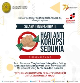 Selamat Memperingati Hari Antikorupsi Sedunia 9 Desember 2024