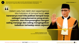 Pesan Ketua Mahkamah Agung (MA) Prof. Dr. H. Sunarto, S.H., M.H., Kamis, 5 Desember 2024 di Solo, Jawa Tengah.