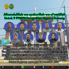 𝐀𝐥𝐡𝐚𝐦𝐝𝐮𝐥𝐢𝐥𝐥𝐚𝐡 𝐰𝐚 𝐬𝐲𝐮𝐤𝐮𝐫𝐢𝐥𝐥𝐚𝐡 𝐰𝐚 𝐧𝐢’𝐦𝐚𝐭𝐢𝐥𝐥𝐚𝐡 𝐔𝐧𝐭𝐮𝐤 𝟗 𝐏𝐏𝐍𝐏𝐍 𝐏𝐞𝐧𝐠𝐚𝐝𝐢𝐥𝐚𝐧 𝐀𝐠𝐚𝐦𝐚 𝐒𝐮𝐛𝐚𝐧𝐠 dinyatakan ” Lulus “