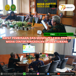 Rapat Pembinaan dan Monev Pegawai P3K di Media Center Pengadilan Agama Subang