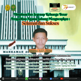 Selamat dan Sukses kepada 𝐒𝐮𝐭𝐚𝐫𝐧𝐨, 𝐒.𝐈.𝐏., 𝐌.𝐌. 𝐀𝐭𝐚𝐬 𝐏𝐫𝐨𝐦𝐨𝐬𝐢 𝐬𝐞𝐛𝐚𝐠𝐚𝐢 𝐃𝐢𝐫𝐞𝐤𝐭𝐮𝐫 𝐏𝐞𝐦𝐛𝐢𝐧𝐚𝐚𝐧 𝐀𝐝𝐦𝐢𝐧𝐢𝐬𝐭𝐫𝐚𝐬𝐢 𝐏𝐞𝐫𝐚𝐝𝐢𝐥𝐚𝐧 𝐀𝐠𝐚𝐦𝐚 𝐃𝐢𝐫𝐞𝐤𝐭𝐨𝐫𝐚𝐭 𝐉𝐞𝐧𝐝𝐞𝐫𝐚𝐥 𝐁𝐚𝐝𝐚𝐧 𝐏𝐞𝐫𝐚𝐝𝐢𝐥𝐚𝐧 𝐀𝐠𝐚𝐦𝐚