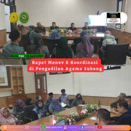 Kegiatan Rapat Monev & Koordinasi di Pengadilan Agama Subang