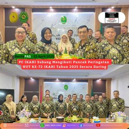 PC IKAHI Subang Mengikuti Puncak Peringatan HUT KE-72 IKAHI Tahun 2025 Secara Daring di Media Center PN Subang