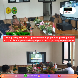 Zoom pemaparan hasil perencanaan pagar dan paving block Pengadilan Agama Subang dgn PB1 Biro perlengkapan MA RI