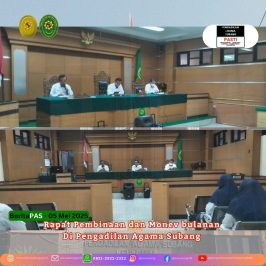 Rapat Pembinaan dan Monev bulanan di Pengadilan Agama Subang