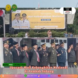 Ketua Pengadilan Agama Subang mengikuti kegiatan Upacara Hari Kebangkitan Nasional di Pemkab Subang