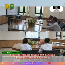 Rapat Koordinasi Pengadilan TInggi Agama Bandung dengan seluruh satuan kerja di Jawa barat secara daring di Media Center Pengadilan Agama Subang.