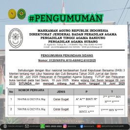 PENGUMUMAN PENUNDAAN SIDANG