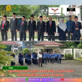 Upacara Hari Lahir Pancasila 1 Juni 2025 di Pengadilan Agama Subang