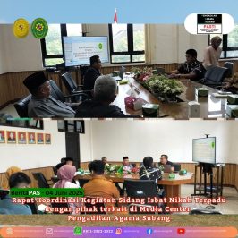 Rapat Koordinasi Kegiatan Sidang Isbat Nikah Terpadu dengan pihak terkait di Media Center Pengadilan Agama Subang