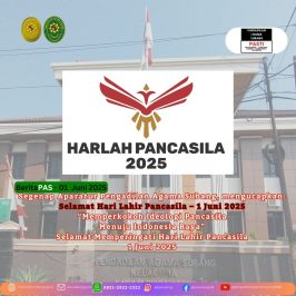 Segenap Aparatur Pengadilan Agama Subang, mengucapkan: Selamat Hari Lahir Pancasila – 1 Juni 2025