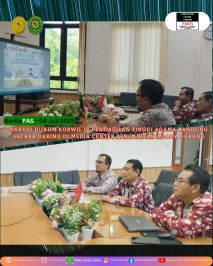 Pengadilan Agama Subang mengikuti Diskusi Hukum Korwil IV PTA Bandung secara daring dari Media Center PA Subang