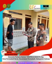 Pengadilan Agama Subang melakukan descente atau pemeriksaan langsung ke lokasi untuk melihat objek yang menjadi sengketa