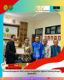 BeritaPAS – Penandatanganan MoU antara Pengadilan Agama Subang dengan Bank BTN