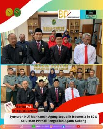 BeritaPAS – 19 Agustus 2025 Syukuran HUT Mahkamah Agung Republik Indonesia ke 80 & Kelulusan PPPK di Pengadilan Agama Subang