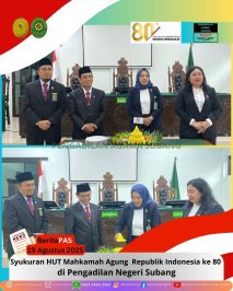 BeritaPAS – 19 Agustus 2025 Syukuran HUT Mahkamah Agung Republik Indonesia ke 80 di Pengadilan Negeri Subang
