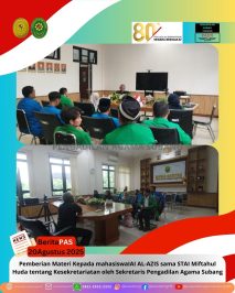 BeritaPAS – Pemberian Materi Kepada mahasiswaIAI AL-AZIS sama STAI Miftahul Huda tentang Kesekretariatan oleh Sekretaris Pengadilan Agama Subang