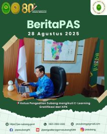 BeritaPAS- 📢 Ketua Pengadilan Subang mengikuti E-Learning Gratifikasi dari KPK
