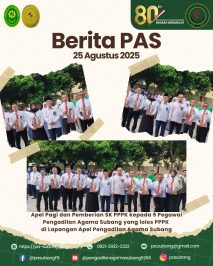BeritaPAS – Apel Pagi dan Pemberian SK PPPK kepada 9 Pegawai Pengadilan Agama Subang yang lolos PPPK di Lapangan Apel Pengadilan Agama Subang