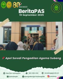 Pengadilan Agama Subang melaksanakan apel sore pada akhir pekan