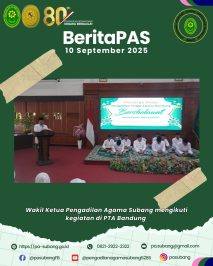 BeritaPAS – Wakil Ketua Pengadilan Agama Subang mengikuti kegiatan di Pengadilan Tinggi Agama Bandung
