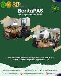 Rapat Persiapan Penilaian Kinerja Triwulan III Tahun 2025 di Media Center Pengadilan Agama Subang