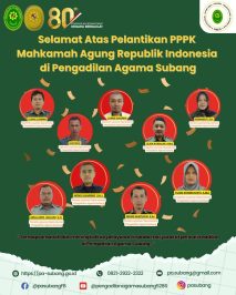 Selamat Atas Pelantikan PPPKMahkamah Agung Republik Indonesiadi Pengadilan Agama Subang