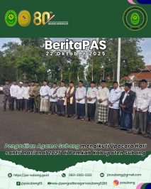 Pengadilan Agama Subang mengikuti Upacara Hari santri nasional 2025 di Pemkab Kabupaten Subang