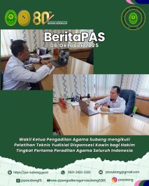 Wakil Ketua Pengadilan Agama Subang mengikuti Pelatihan Teknis Yudisial Dispensasi Kawin bagi Hakim Tingkat Pertama Peradilan Agama Seluruh Indonesia