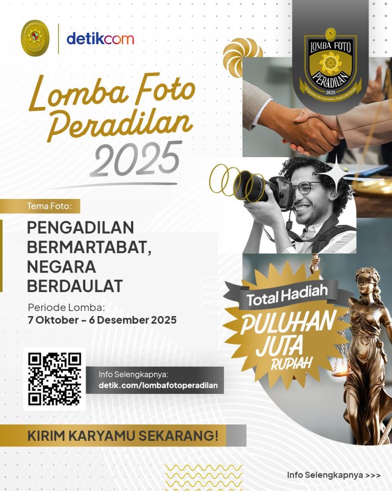 Sobat MARI, Mahkamah Agung RI kembali mempersembahkan Lomba Foto Peradilan 2025 dengan tema “Pengadilan Bermartabat, Negara Berdaulat”
