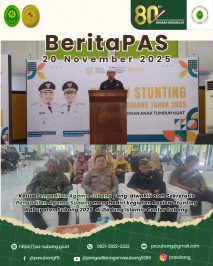 Ketua Pengadilan Agama Subang yang diwakili oleh Sekretaris Pengadilan Agama Subang menghadiri kegiatan Review Stunting Kabupaten Subang 2025 di Gedung Islamic Center Subang