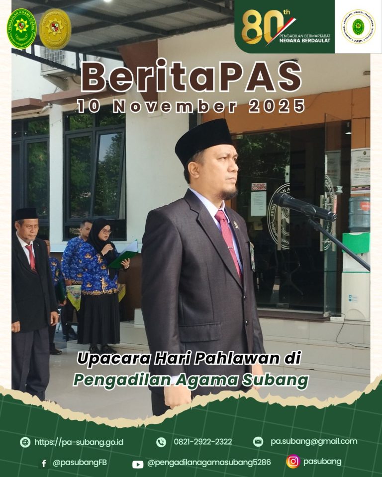 Upacara Peringatan Hari Pahlawan Tahun 2025 di Pengadilan Agama Subang