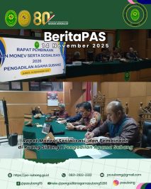 Rapat Monev, Sosialisasi, dan Pembinaandi Ruang Sidang 1 Pengadilan Agama Subang