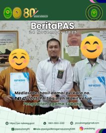 Mediasi Berhasil damai perkara no. 3814/Pdt.G/2025/PA.Sbg oleh Wakil Ketua Pengadilan Agama Subang
