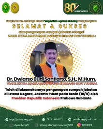 SELAMAT & SUKSES atas pengucapan sumpah jabatan sebagai Dr. Dwiarso Budi Santiarto, S.H., M.Hum. WAKIL KETUA MAHKAMAH AGUNG RI BIDANG NON YUDISIAL