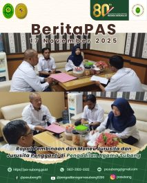 Rapat Pembinaan dan Monev Jurusita dan Jurusita Pengganti di Pengadilan Agama Subang oleh Panitera Pengadilan Agama Subang