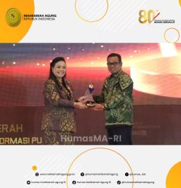 Mahkamah Agung RI kembali meraih penghargaan dari Komisi Informasi Pusat sebagai lembaga negara dengan kategori informatif