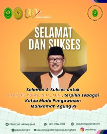 Selamat & Sukses untuk Prof. Dr. Yanto, S.H., M.H., terpilih sebagai Ketua Muda Pengawasan Mahkamah Agung RI