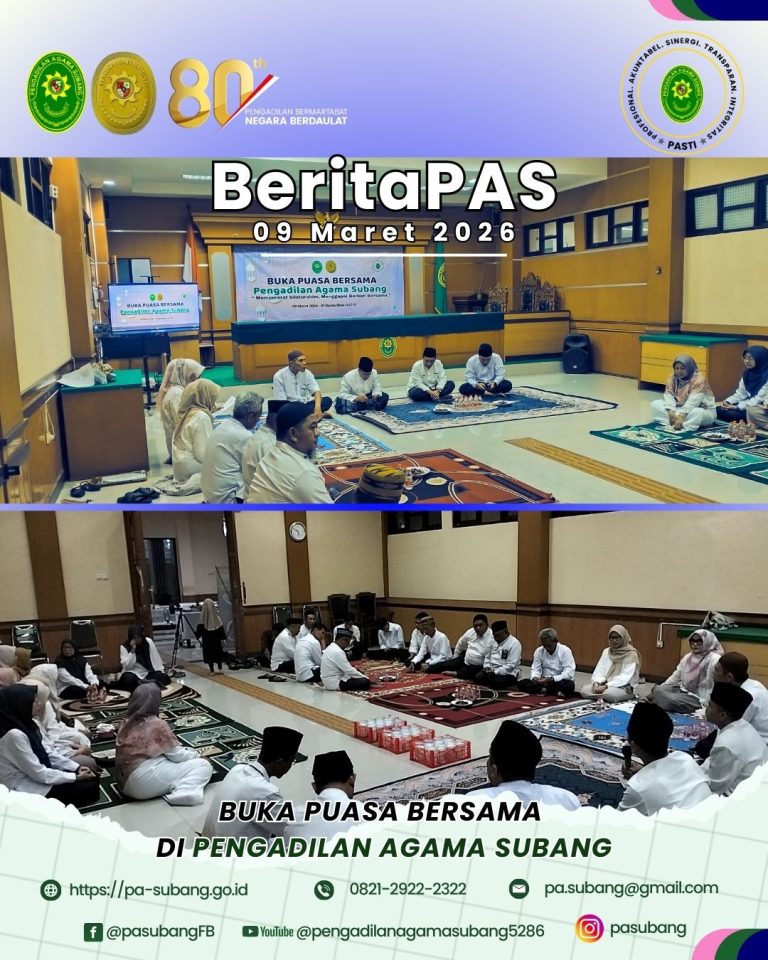 Perkuat Silaturahmi dan Kepedulian Sosial, PA Subang Gelar Buka Bersama dan Pembagian Zakat