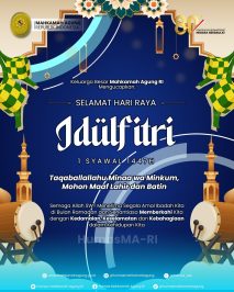 Keluarga Besar Mahkamah Agung RI Mengucapkan: Selamat Hari Raya Idulfitri 1 Syawal 1447H Taqaballallahu Minaa wa Minkum, Mohon Maaf Lahir dan Batin Semoga Allah SWT Menerima Segala Amal Ibadah Kita di Bulan Ramadan dan Senantiasa Memberkahi Kita dengan Kedamaian, Keselamatan