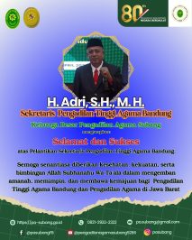 Keluarga Besar Pengadilan Agama Subang mengucapkan:Selamat dan Suksesatas Pelantikan Sekretaris Pengadilan Tinggi Agama Bandung .H. Adri, S.H., M. H.