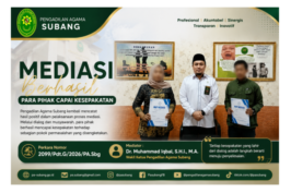 Mediasi Berhasil, Para Pihak Capai Kesepakatan di Pengadilan Agama Subang